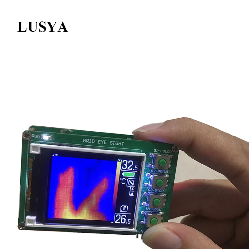 Lusya AMG8833 ИК инфракрасный тепловизор камера Температурный датчик с lcd-дисплеем дисплей Встроенный аккумулятор 1000 мАч 4 г TF карта T0284