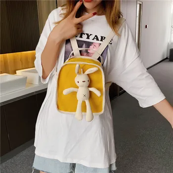 

Japanese cute rabbit doll backpack female soft girl Korean version small backpack Harajuku student small shoulder bag