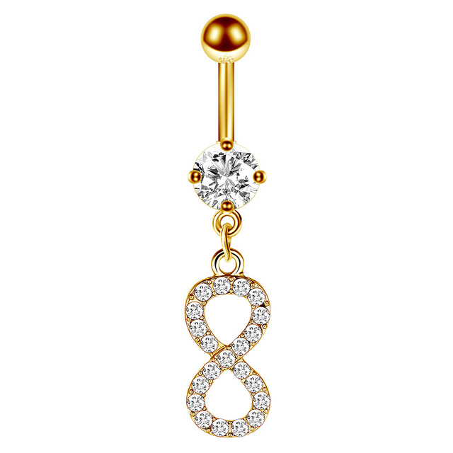 Gold Color Heart belly button ring 14G belly ring cute navel piercing bar sexy belly piercing dangle navel ring lot