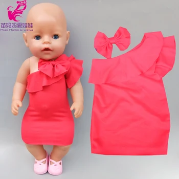 

17 inch baby new born doll red party dress 18 inch girl doll evening dress