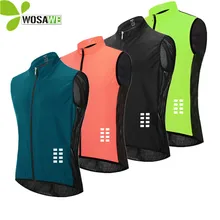 WOSAWE, дышащая, светоотражающая куртка без рукавов для бега, водостойкий жилет, ветровка, высокая видимость, тонкая спортивная куртка