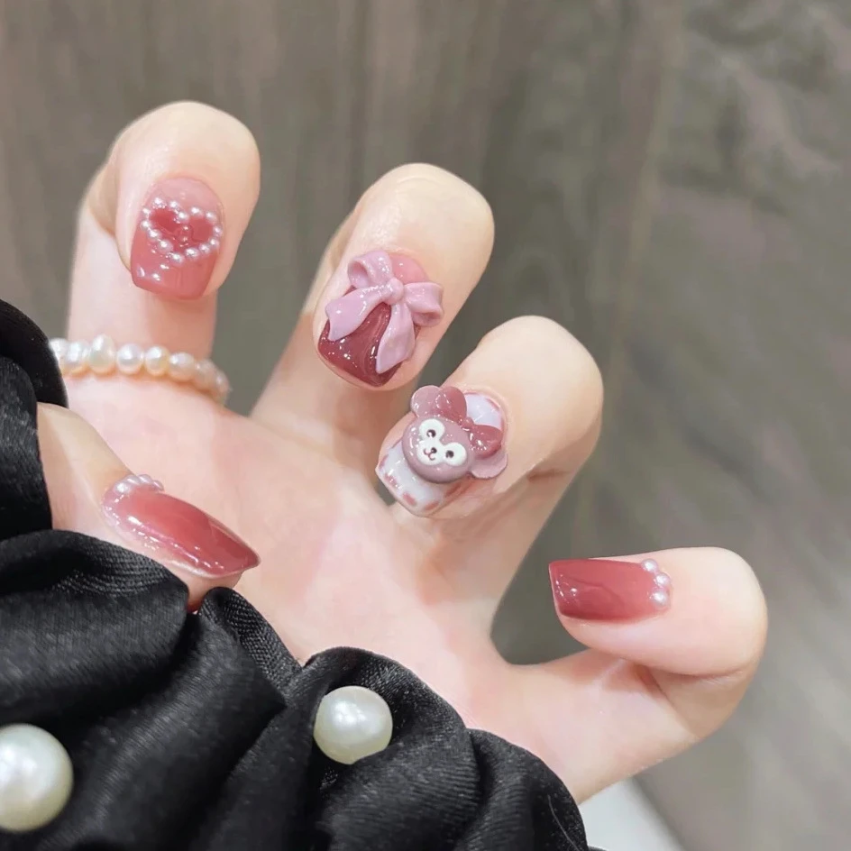 24pcs Pearl Inlaid Fake Nails With Anime Designs Type Removable Long Style Fashion False Nail Patch With Glue Press On For Girls False Nails Aliexpress 24pcs Pearl Inlaid Fake Nails With Anime Designs Type Removable Long Style Fashion False Nail Patch With Glue Press On For Girls False Nails Aliexpress