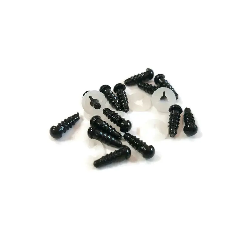 Safety Animal Black Eyes Plastic Crochet Eyes For Teddy Bear Puppet Toy  Amigurumi Doll 4.5mm-24mm Can Be Choosen