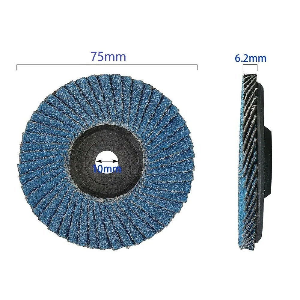 3pcs 75mm Grinding Wheels Flat Flap Discs 80 Grit Sanding Disc Wood