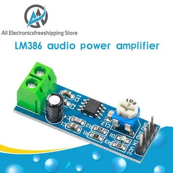 

200 Times Gain 5V-12V LM386 Audio Amplifier Module 10K Adjustable Resistance 200 Multiplier Speaker Wire Holder