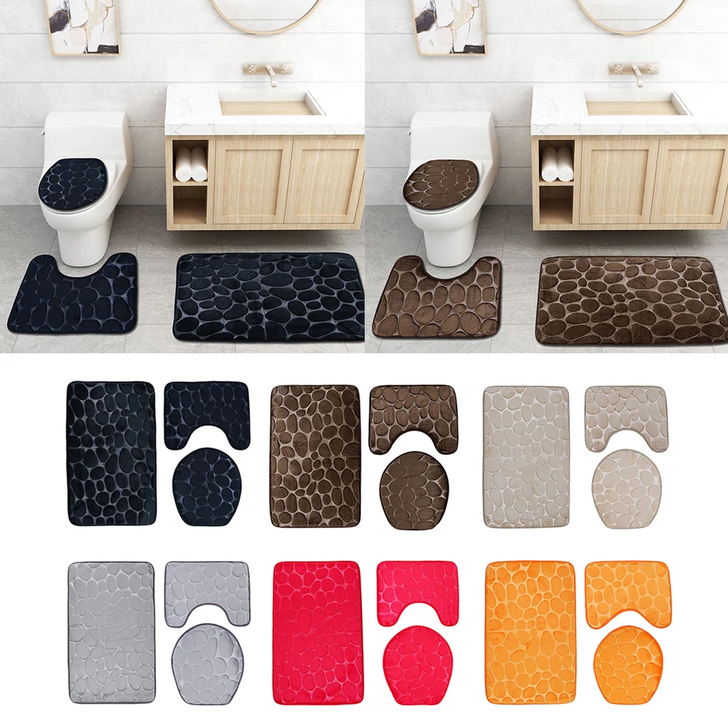 3 шт нескользящий коврик для ванной комнаты Набор коврик для ванной КОНТУР КОВЕР крышка на унитаз крышка для дома ванная комната отель