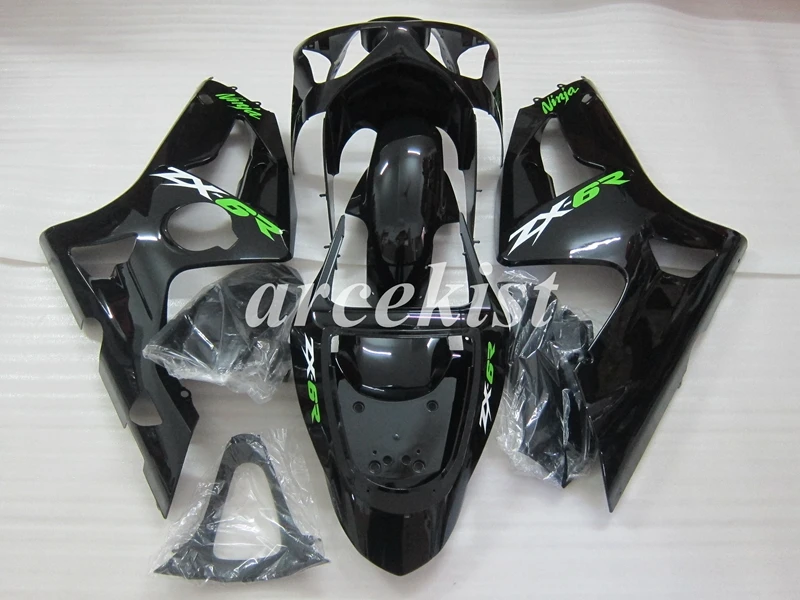 4 подарки ABS Обтекатели комплект подходит для kawasaki Ninja ZX6R 636 2003 2004 6R 03 04 ZX-6R Обтекатель Набор черный зеленый
