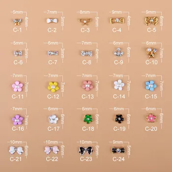 

Manicure Metal Alloy Decorations Bow Petal Circle Jewelry Nail Stick-on Crystals