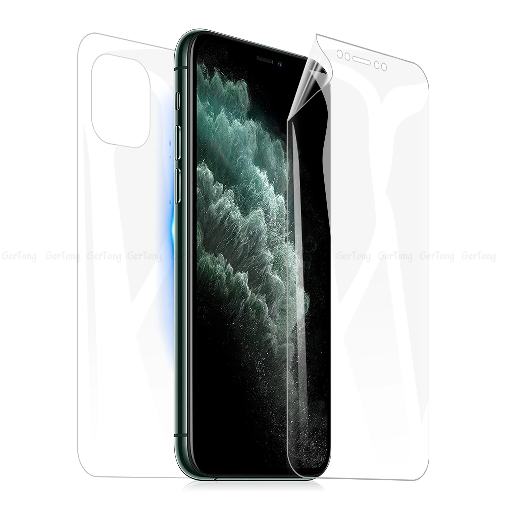 Передняя/задняя полное покрытие мягкая Гидрогелевая пленка для iPhone 11 Pro X XR XS Max 6 6s 7 8 plus защита экрана изогнутая не стеклянная