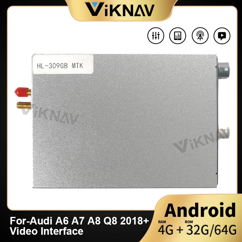 

8.8" small screen Android Car GPS Naigation Decoding Box For-Audi A6 A7 A8 Q8 2018+ Video Interface