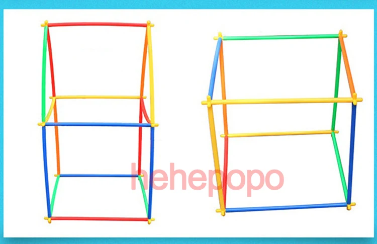 500pcs 4D Straw Building Blocks DIY Plastic Assembled Blocks Toy Straw Inserted Construction Toy Colorful Educational Kids Gift