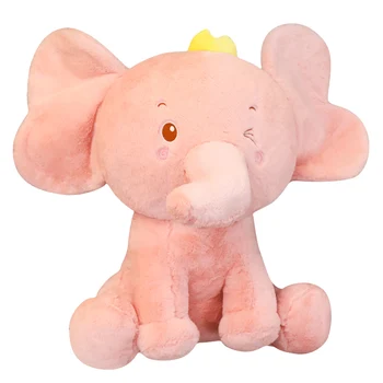 

Cute Stuffed toys Wearing crowns Elephant Doll Toy Kids Baby Accompany Doll Xmas Birthday Gift Plush toys