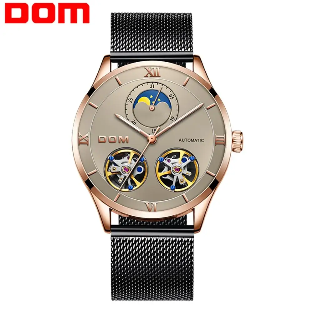 

DOM Men's Watches Top Brand Luxury Automatic Mechanical Men Sport Watch Waterproof Men Wirstwatch Tourbillon Reloj M-1270GK-5M