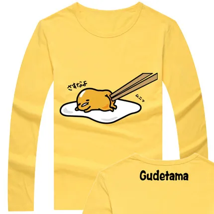 Gudetama футболка Косплей Костюм Аниме футболка Летняя хлопковая с длинным рукавом для мужчин и женщин футболки топы - Цвет: 2