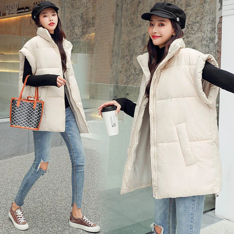 Beste Ohryiyie Grote Maat Herfst Winter Vest Vrouwen Vest 2020 Nieuwe Mode Vrouwelijke Losse Mouwloze Jassen Dikke Warme Vesten Jassen