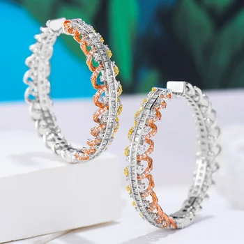 

missvikki High Quality New Original Brand Big Hoop Earrings for Women Wedding Engagement Party Jewelry Full Mini Cubic Zirconia