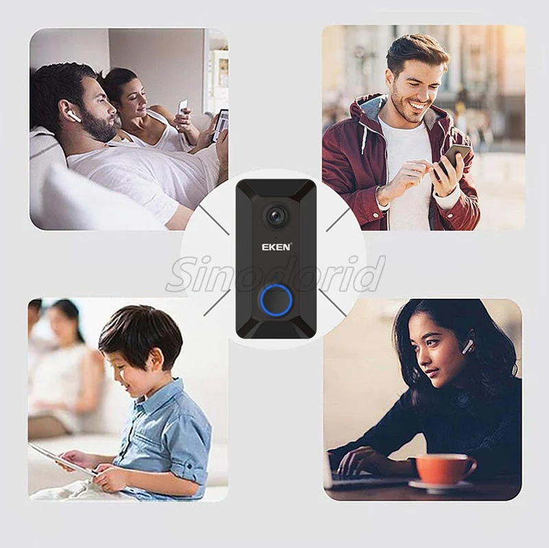 Eken V6 720P wifi видео дверной звонок домашний дверной звонок беспроводной видеодомофон Облачное хранилище двухстороннее аудио ночное видение