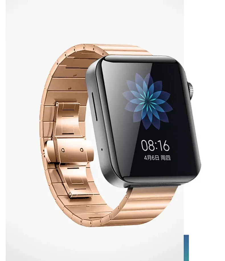 18 мм браслет из нержавеющей стали для Xiaomi smart watch Butterfly buckle Quick release сменный ремешок регулируемый размер