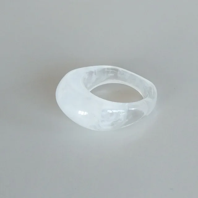 New Vintage Transparent Colorful Acrylic Resin Ring Set Korea Fashion Geometric Aesthetic Jewelry Ring For Women 2021 Trend Punk 10