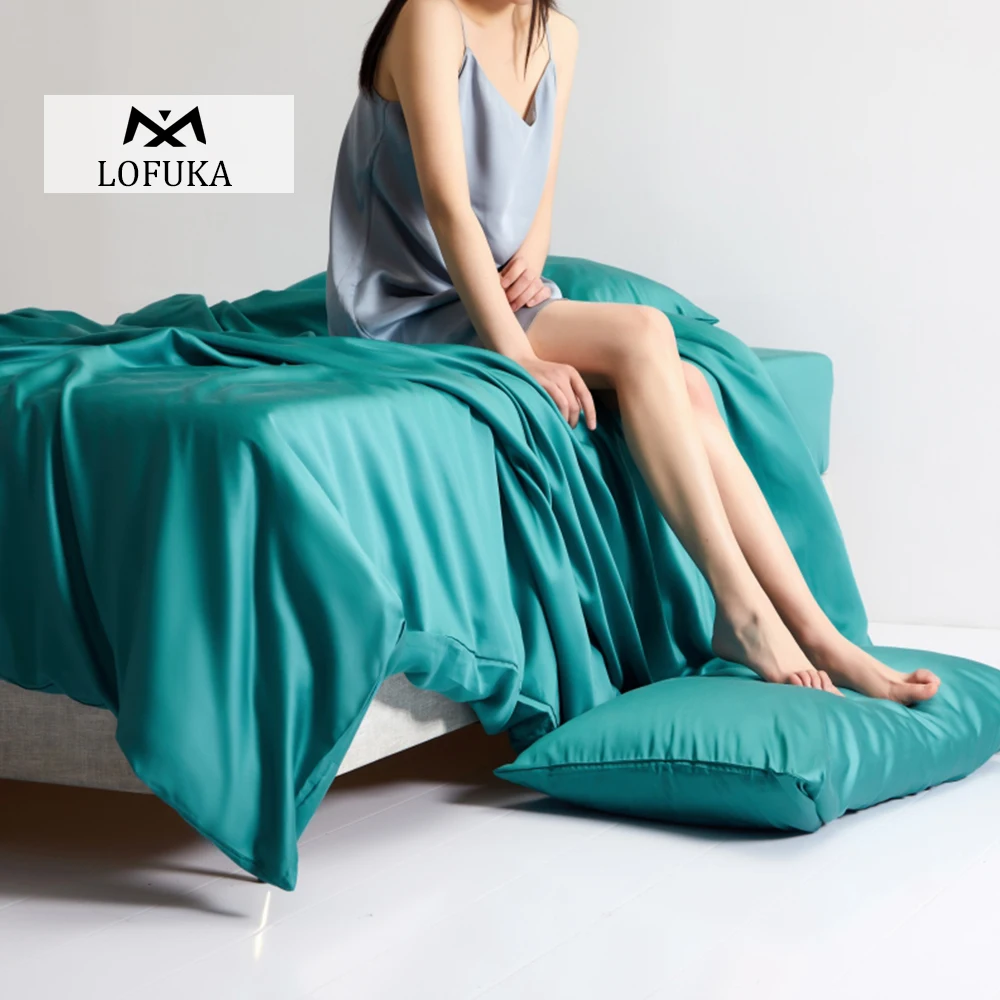 

Lofuka Luxury 100% Silk Bedding Set Beauty Healthy Skin Queen King Quilt Cover Flat Sheet Fitted Sheet Pillowcase Free Shipping