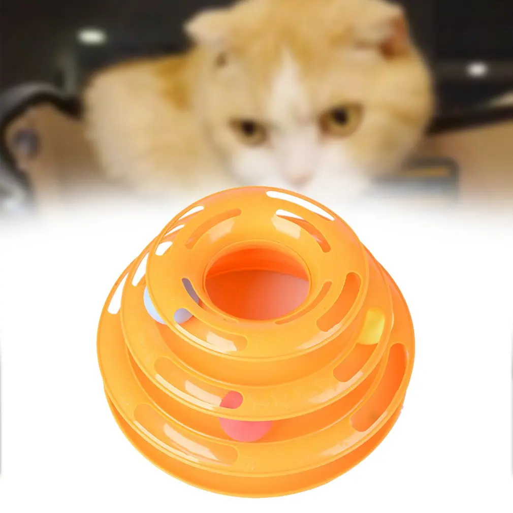Pet Interactive Toy Cat Three-layer Turntable Pet Puzzle Fun Orbital Tower Playing Cat Toy Plate Pet Supplies