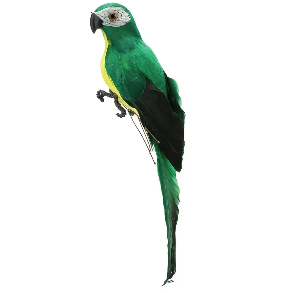 28cm Handmade Simulation Parrot Creative Feather Lawn Figurine Ornament Animal Bird Garden Bird Prop Decoration Miniature
