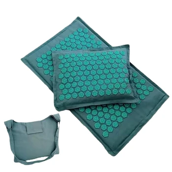 

Lotus Spike Acupressure Mat Massage Mat and Pillow Set Yoga Acupuncture Cushion Relieve Back Neck Muscle Pain Body Massage Mat