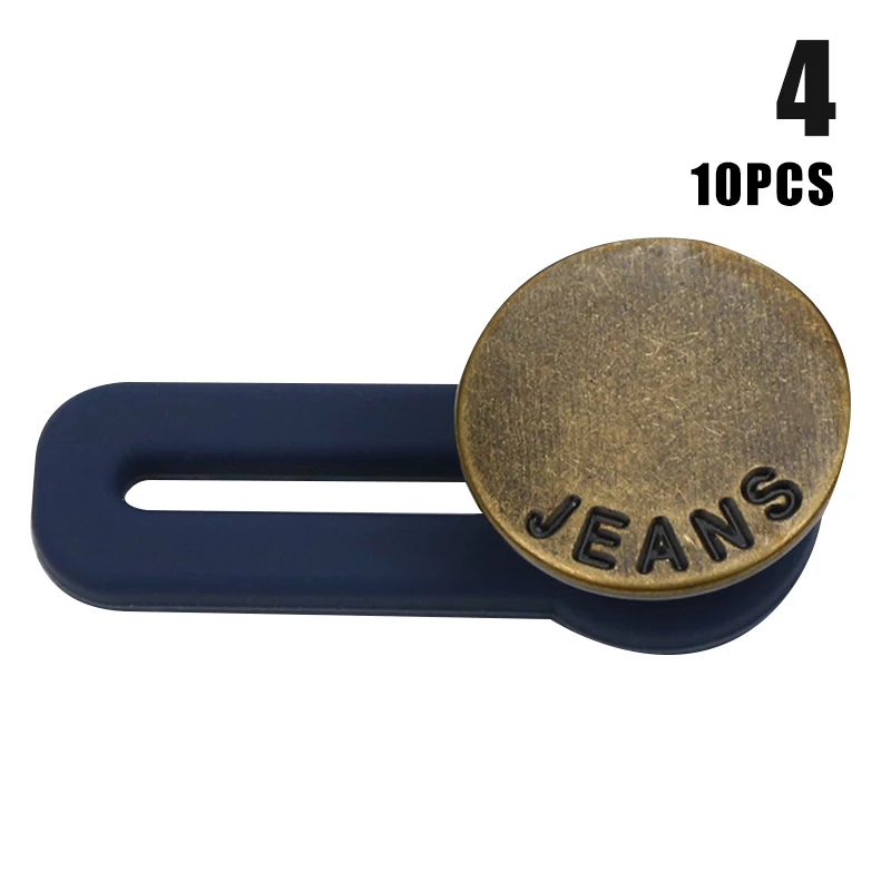 

10pcs Free Sewing Buttons Adjustable Disassembly Retractable Jeans Waist Button Metal Extended Buckles Pant Waistband Expander