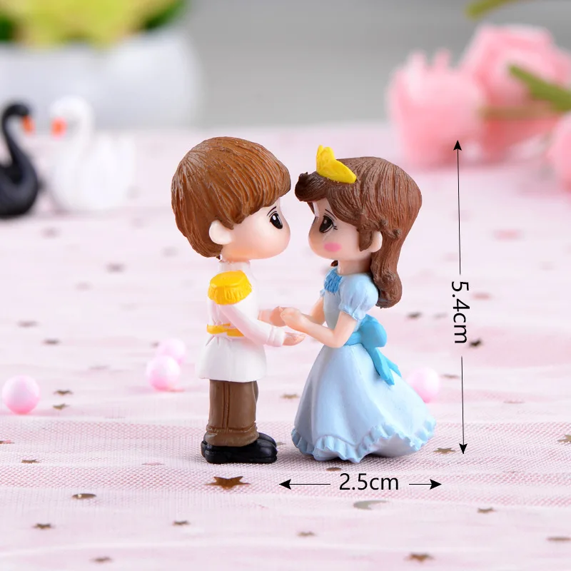 Романтические парные фигурки милые влюбленные свадебные куклы ПВХ сказочные садовые миниатюрные украшения для дома - Color: 006