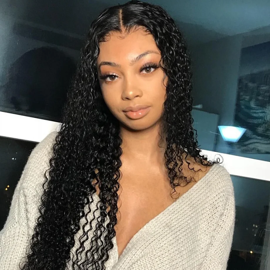 Парики из натуральных волос на фронте черные завитые без клея|wigs free|wigs free shippingwig wig