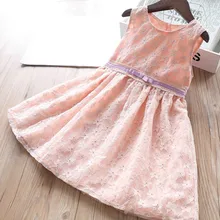 Кружевное платье с цветочным узором для девочек г. Весеннее детское платье