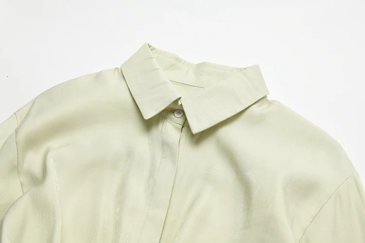 [EAM] Женская Повседневная Блузка с бантиком, новая свободная рубашка с отворотом и длинным рукавом, модная весенняя Осенняя 1A097