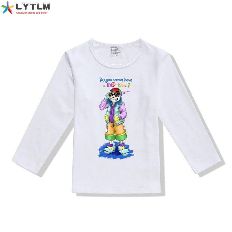 LYTLM/футболка на Хэллоуин для мальчиков зимние топы с длинными рукавами для маленьких мальчиков, осенние Рубашки для маленьких мальчиков осенняя одежда для маленьких мальчиков - Цвет: CX White