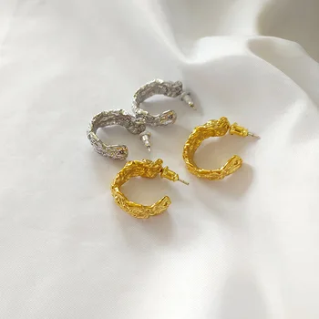 

New Metal Fashion Trend Irregular Earrings Cold Color Trend