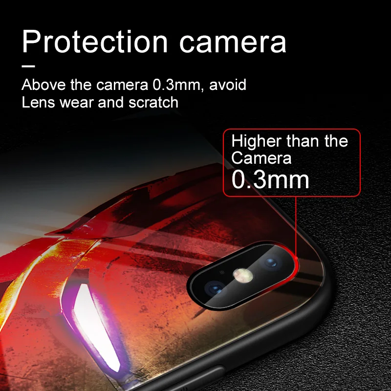 Чехол Marvel iron man для iPhone XS MAX XR X 6 7 8 6S Plus, светодиодный фонарик, напоминание о входящем светящемся стекле