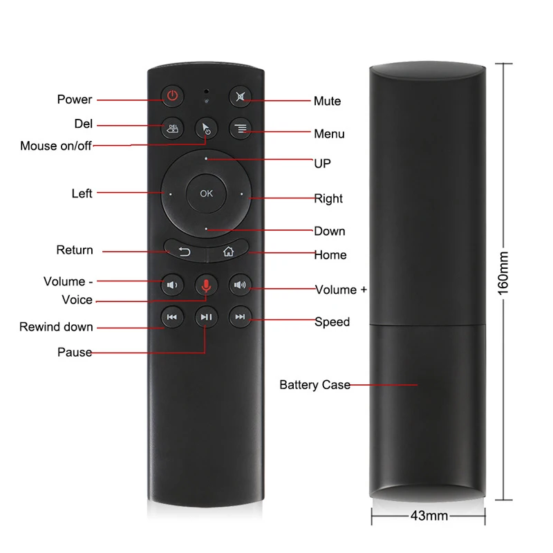 

Voice Control G20 2.4G Wireless G20S Fly Air Mouse Gyro Keyboard Motion Sensor Mini Remote Control for Android TV