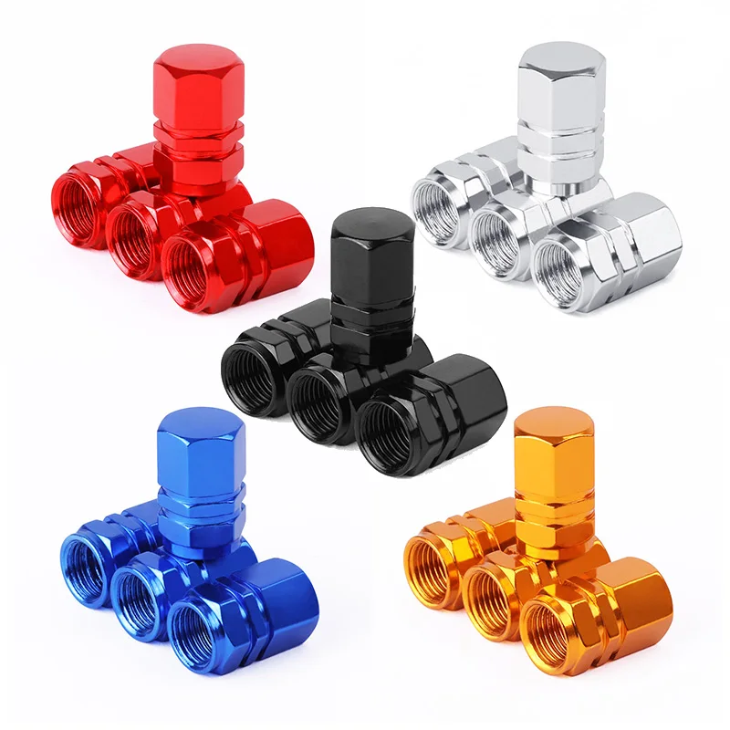 

Car Tire Valve Stem Caps Bolt-in Aluminum Theftproof Wheel Tyre Stem Air Cover Sliver/Red/Golden