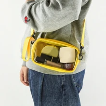 Trend Japanese PVC Grid Transparent Bag Women's Bag 2021 New Handbags Student Messenger Bag Bolsas