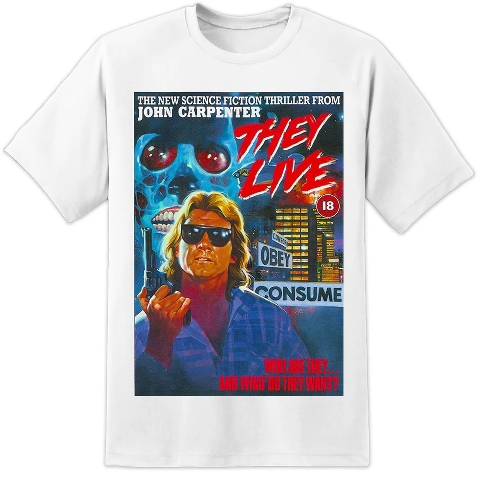 Мужская футболка John Carpenter They Live Movie Poster редкая Футболка с принтом Big Trouble крутая |