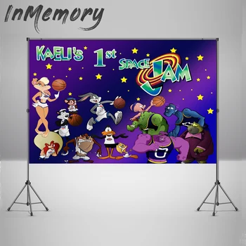 

Cartoon Space Jam Backdrops Children Birthday Custom Photo Studio Backdrop Background Vinyl 220x150cm