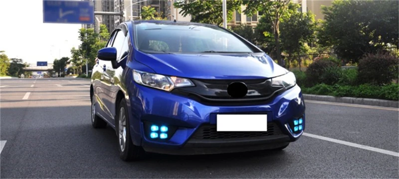 Автомобильный мигающий для Honda jazz fit светодиодный DRL дневные ходовые огни Дневной светильник водонепроницаемый сигнальный желтый светильник для вождения