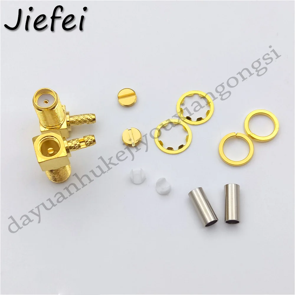  30-300 PCS SMA Female Plug 90 Degree Crimp RG174 RG316 LMR100 Cable Right Angle RF Coaxial Connecto