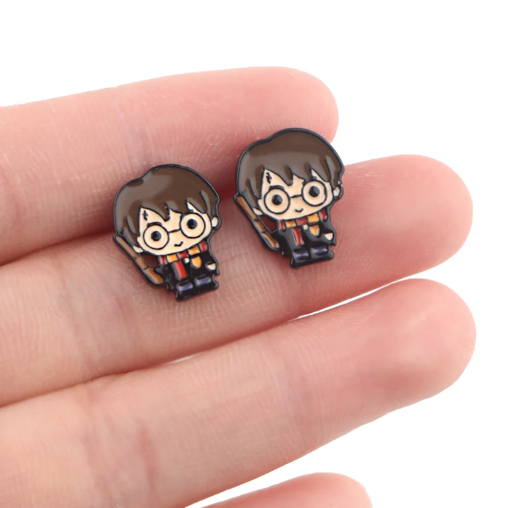 1Pairs Cute Magic Harri Stud Earrings Fashion Cute Cartoon Earrings for Women Girls Kids Ear Jewelry Gift Trend Kid Toys