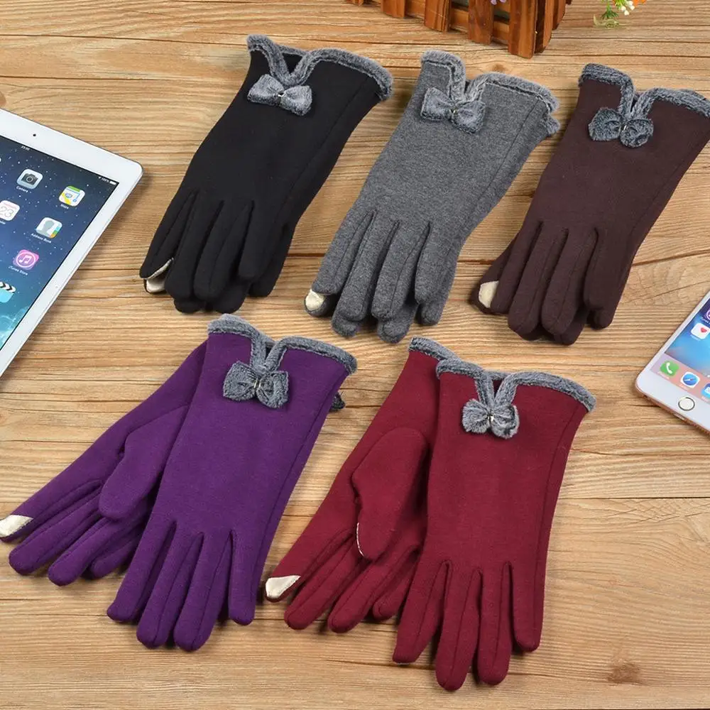 

BEFORW 2019 Classic Elegant Women Fashion Winter Outdoor Warm Gloves Non-falling Lining Touch Screen Mittens Gloves
