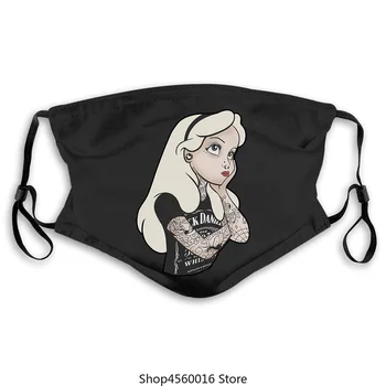 

Gothique Punk tatoué princesse Alice au pays des merveilles Swag hommes masque top masques 100% coton dessin animé O Neck Tops m