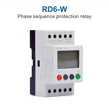 

Phase sequence protection relay RD6-W / Three-phase power supply missing phase wrong phase overvoltage undervoltage detection