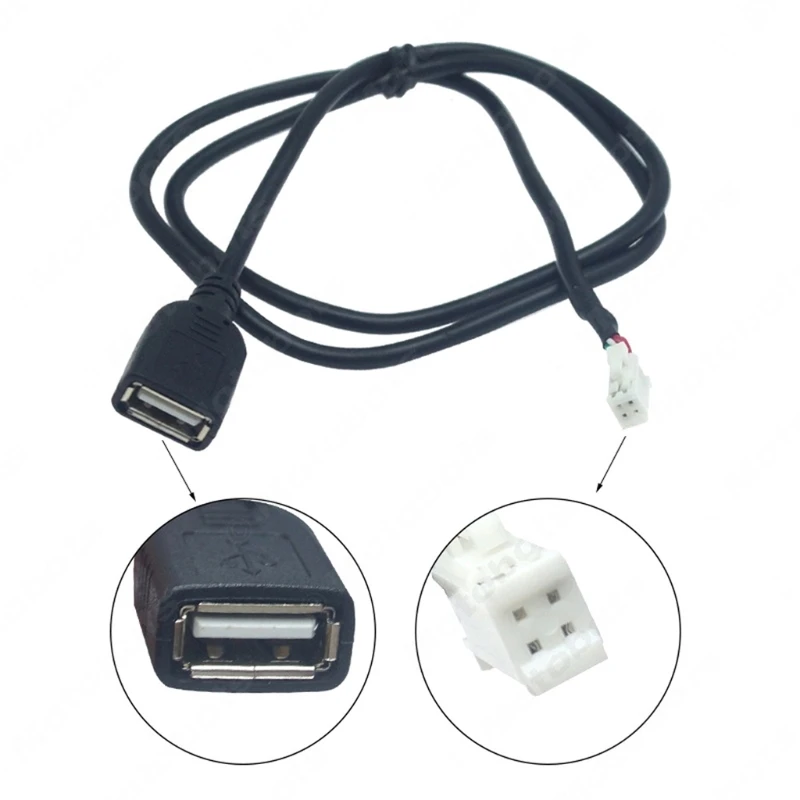 カーラジオステレオ用usbケーブル1m,2個,4ピン6ピンコネクタ,usb
