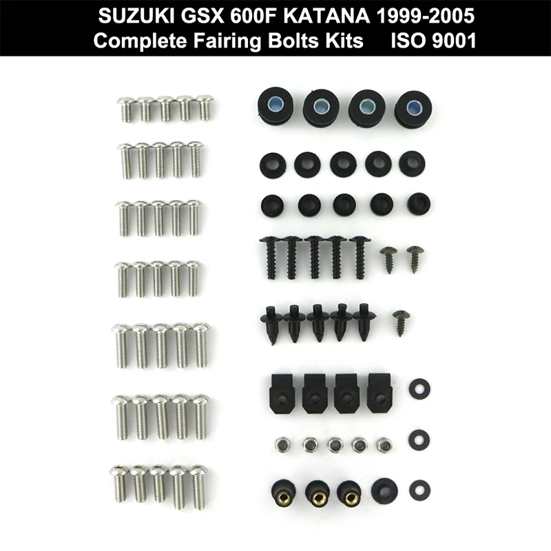 Фото Подходит для Suzuki GSX 600F Катана 1999-2005 мотоцикл Полный Обтекатель Болты Комплект Скорость НУК обтекатель зажимы винт Нержавеющая сталь №1