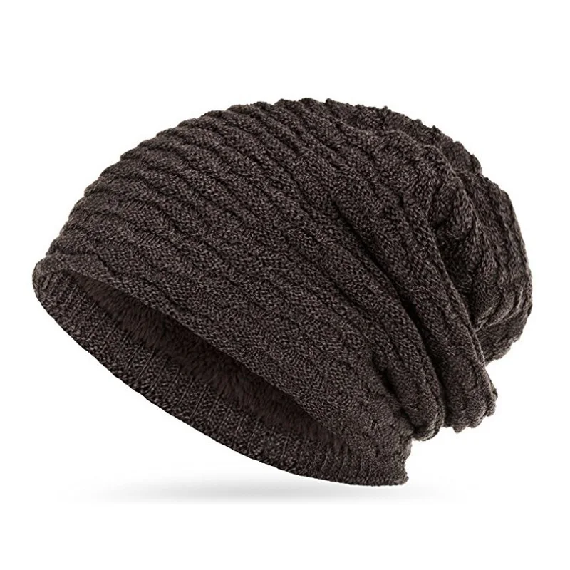 Comfortable Mens Women Knit Baggy Beanie Cap Winter Pleated Slouchy Extra Long Fashion Hat Durable Wool Material