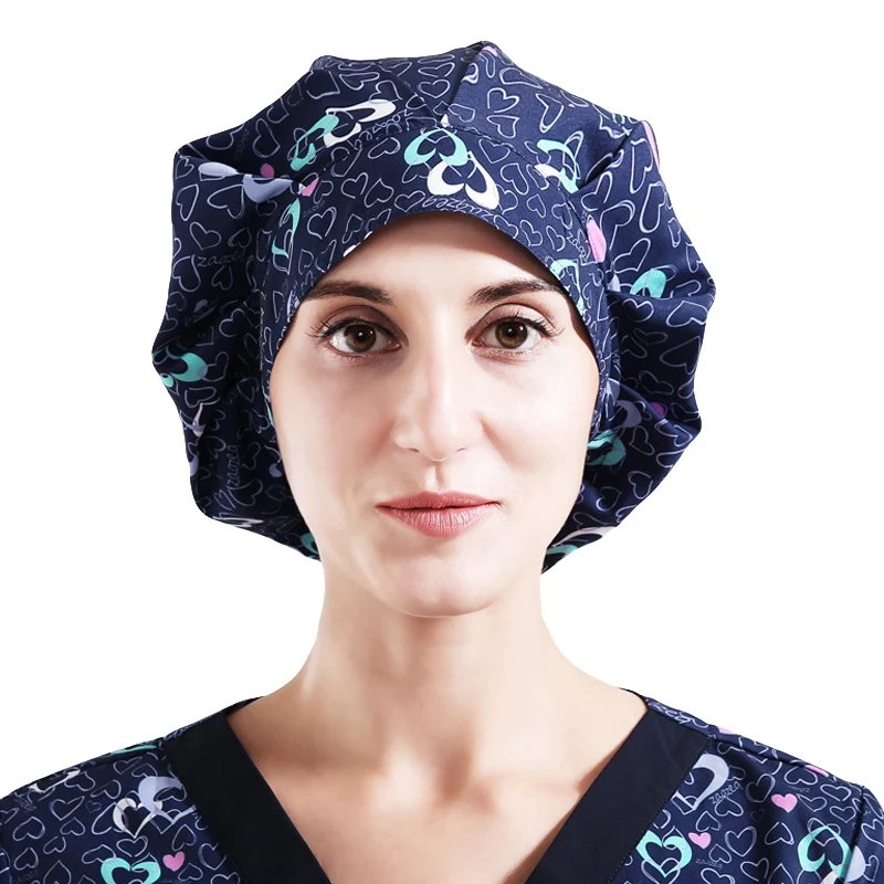 Медицинский хирургический Кепки s для Для женщин Для мужчин врач-медсестра с принтом на каждый день, шапка-маска стоматологи костюм медика Кепки хирургических операций шляпа - Цвет: Hat